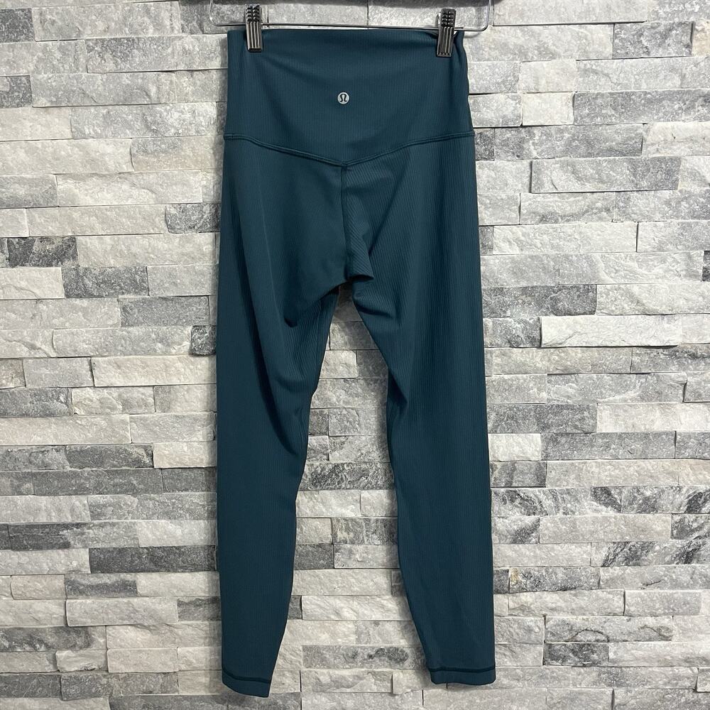 Women's Lululemon Teal Yoga Size Small Align Ribbed High Rise Pants